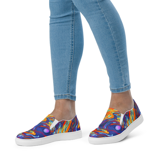 Women's Slip-On Canvas Shoes - Galactic Ember