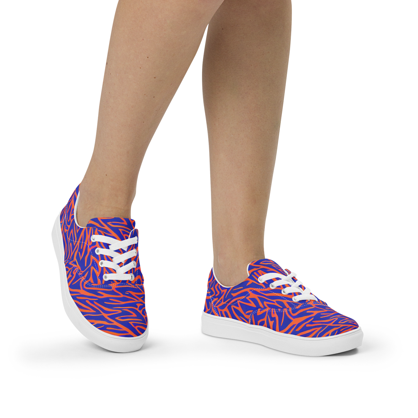 Women's Lace-Up Canvas Shoes - Sapphire Swirl