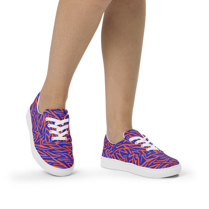 Women's Lace-Up Canvas Shoes - Sapphire Swirl