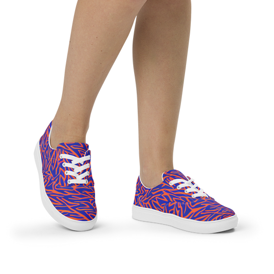 Women's Lace-Up Canvas Shoes - Sapphire Swirl