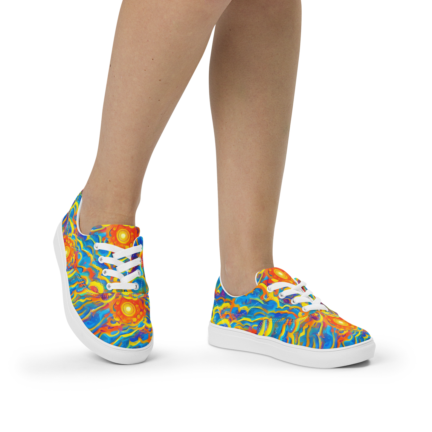 Women's Lace-Up Canvas Shoes - Chroma Ripple