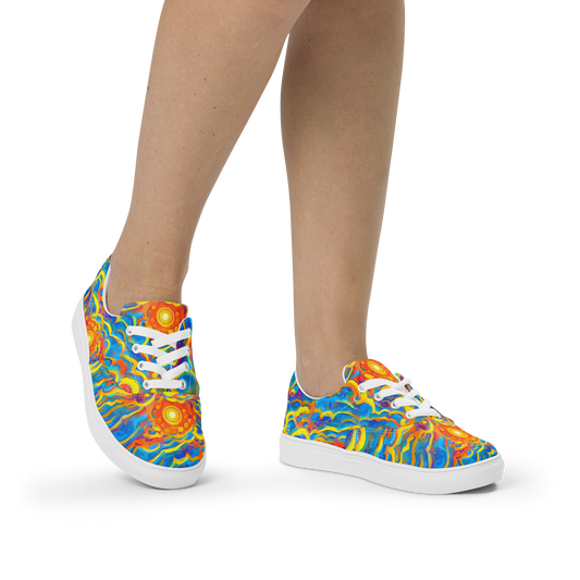 Women's Lace-Up Canvas Shoes - Chroma Ripple