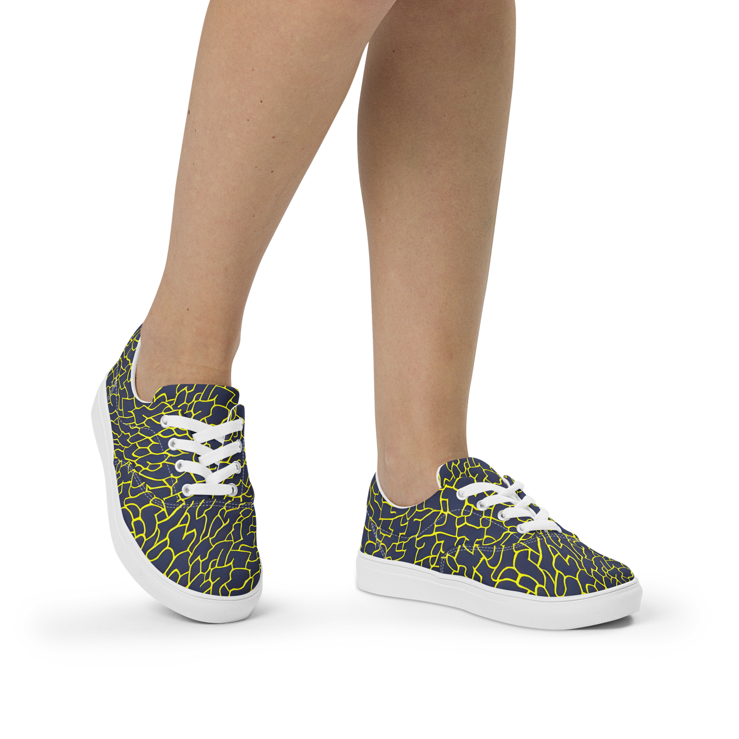 Women's Lace-Up Canvas Shoes - Nightshade Maze
