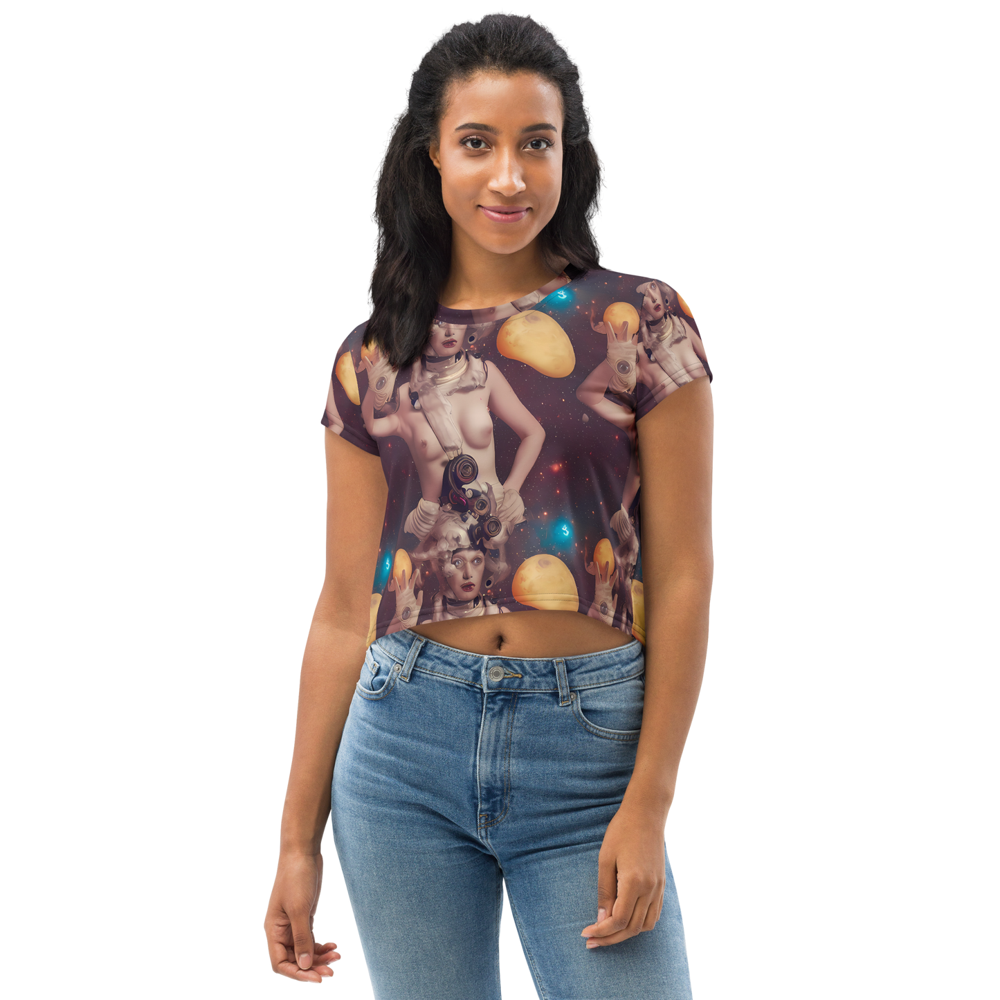 Women's Crop Tee - Nebula Siren