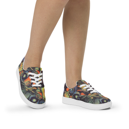 Women's Lace-Up Canvas Shoes - Cosmic Scream