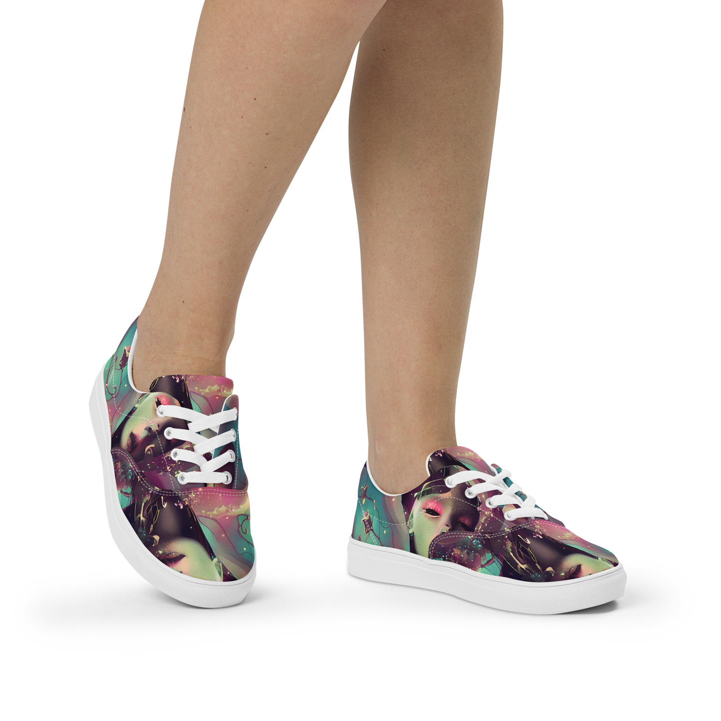 Women's Lace-Up Canvas Shoes - Nouveau Galaxy