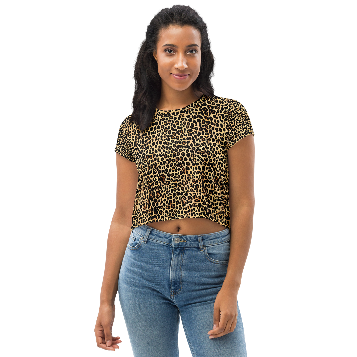 Women's Crop Tee - Cheetah Mosaic