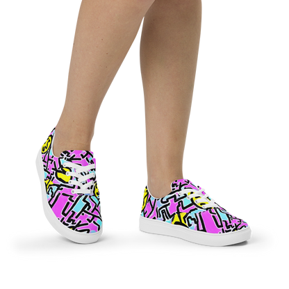 Women's Lace-Up Canvas Shoes - Punk Doodles