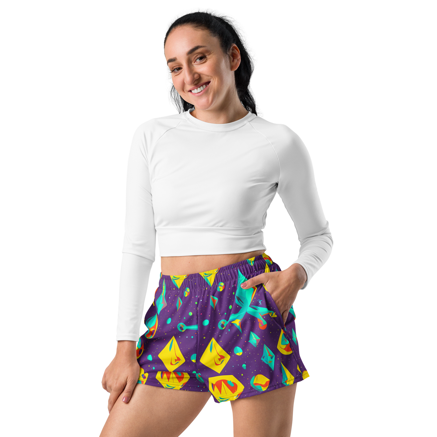 Women’s Athletic Shorts - Cascading Prism