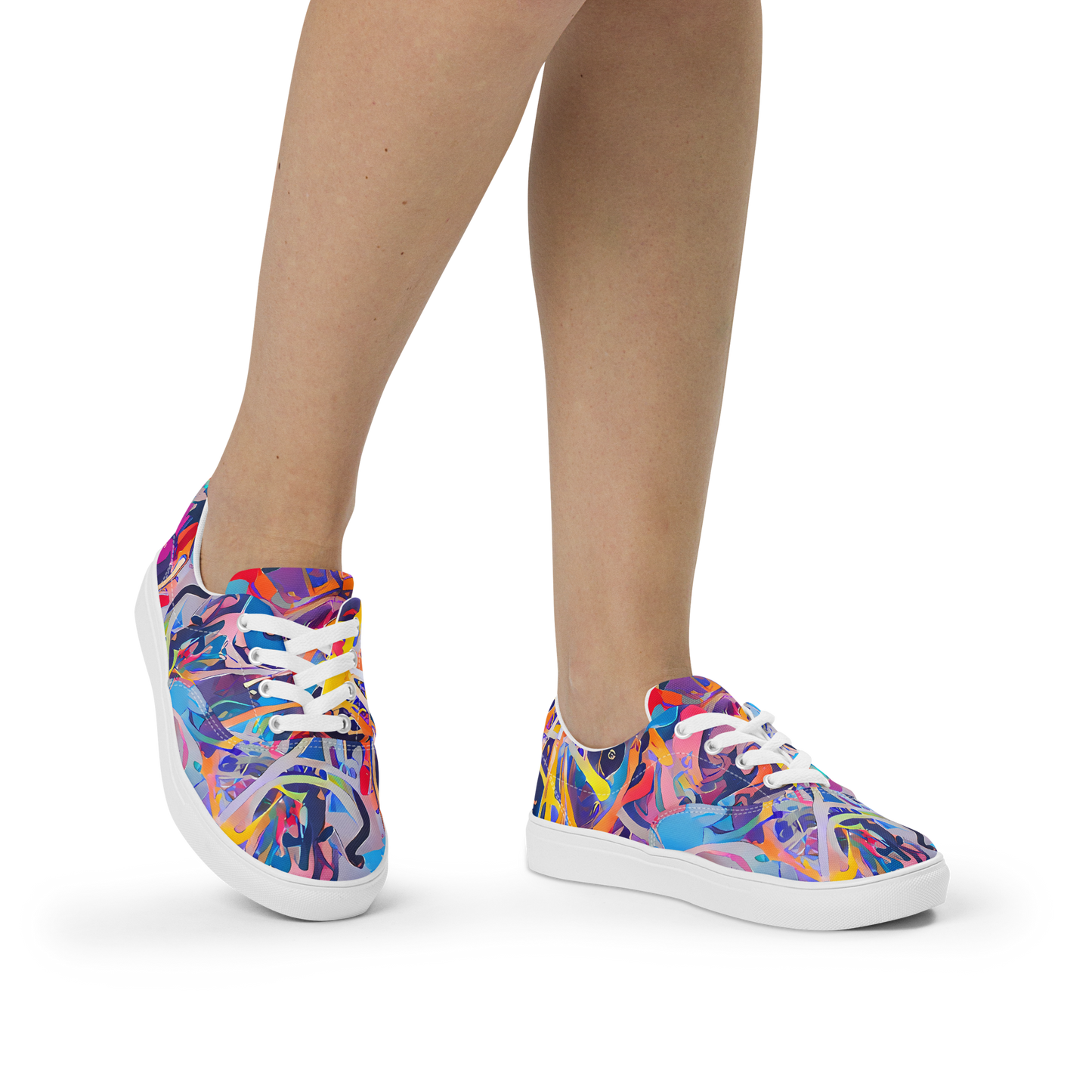 Women's Lace-Up Canvas Shoes - Vibrant Fusion