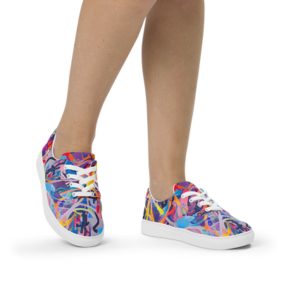 Women's Lace-Up Canvas Shoes - Vibrant Fusion