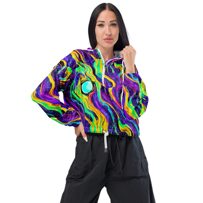 Women's Cropped Windbreaker - Jackson Swirl