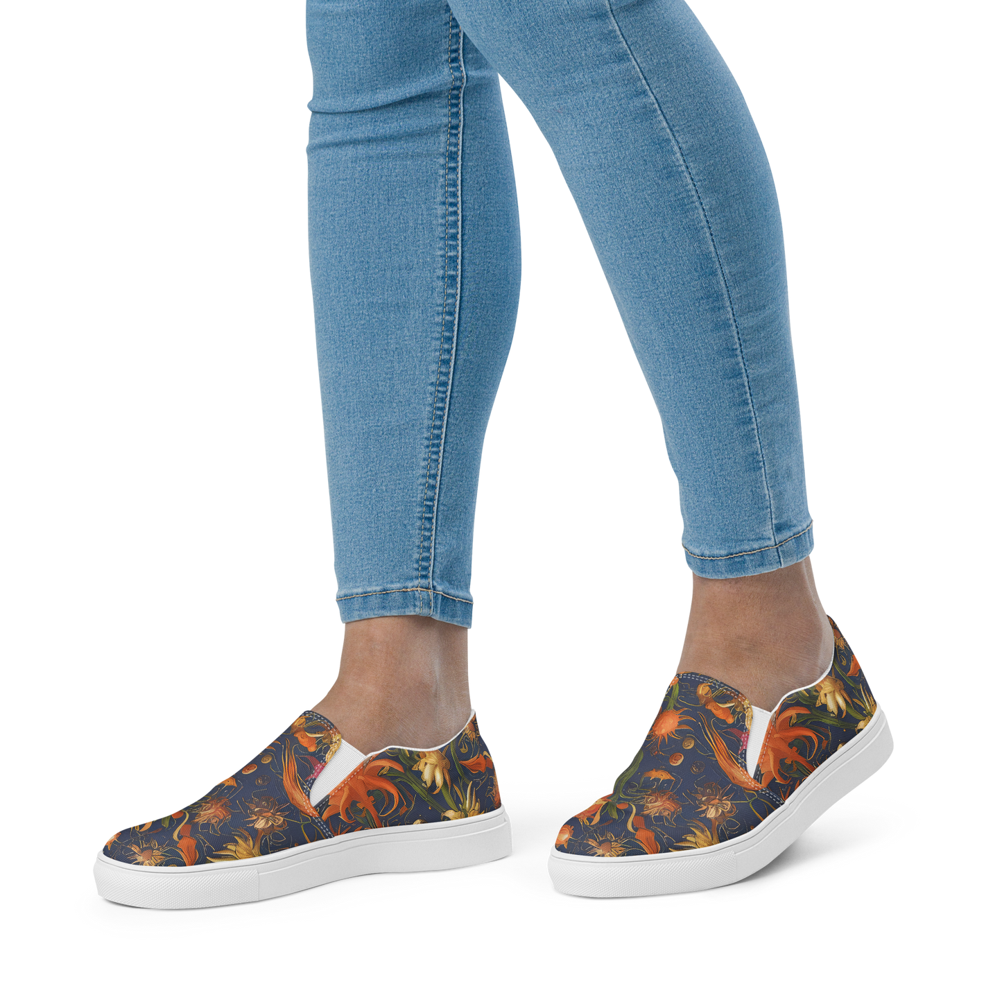 Women's Slip-On Canvas Shoes - Stellar Blooms