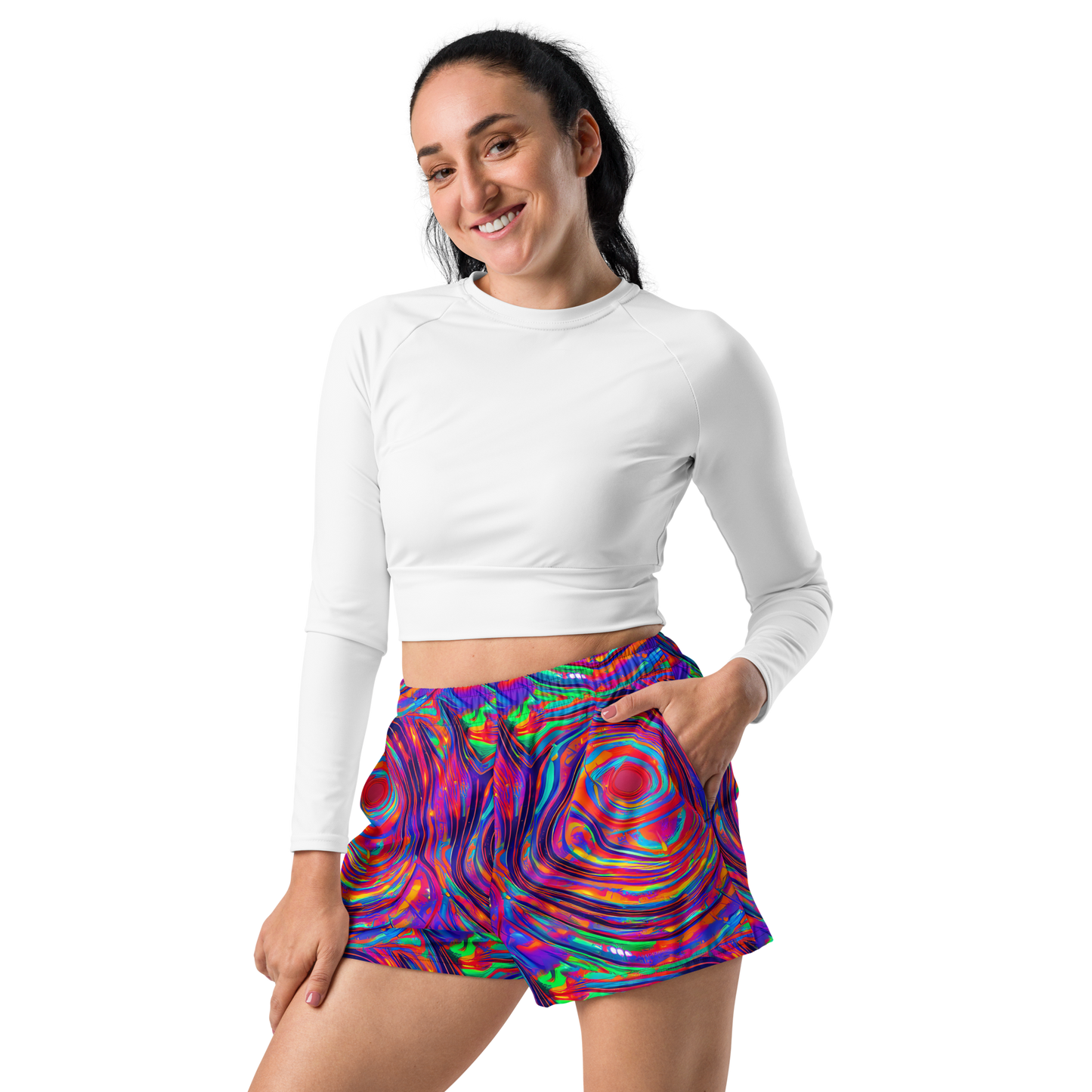 Women’s Athletic Shorts - Quantum Spiral