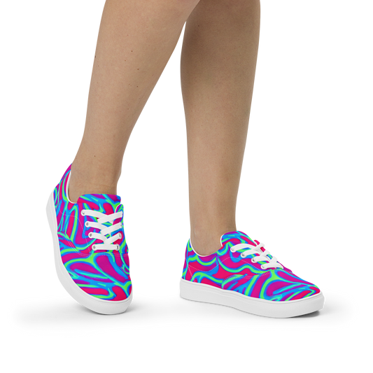 Women's Lace-Up Canvas Shoes - Aquatic Ember