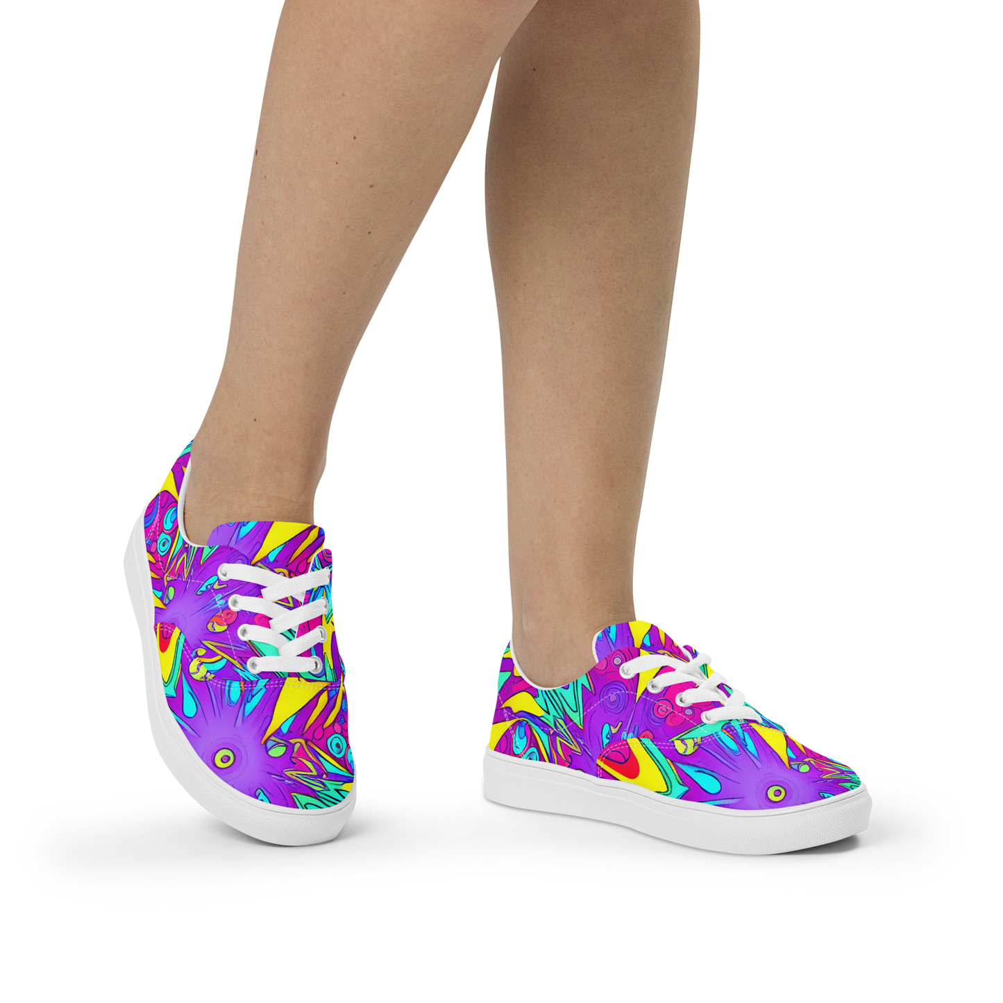 Women's Lace-Up Canvas Shoes - Nebula Radiance