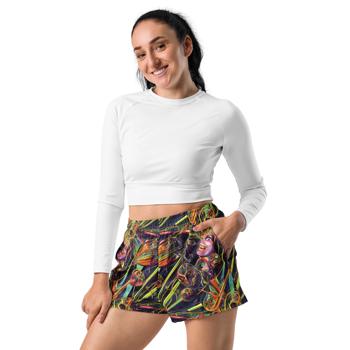 Women’s Athletic Shorts - Psychedelic Deep Space