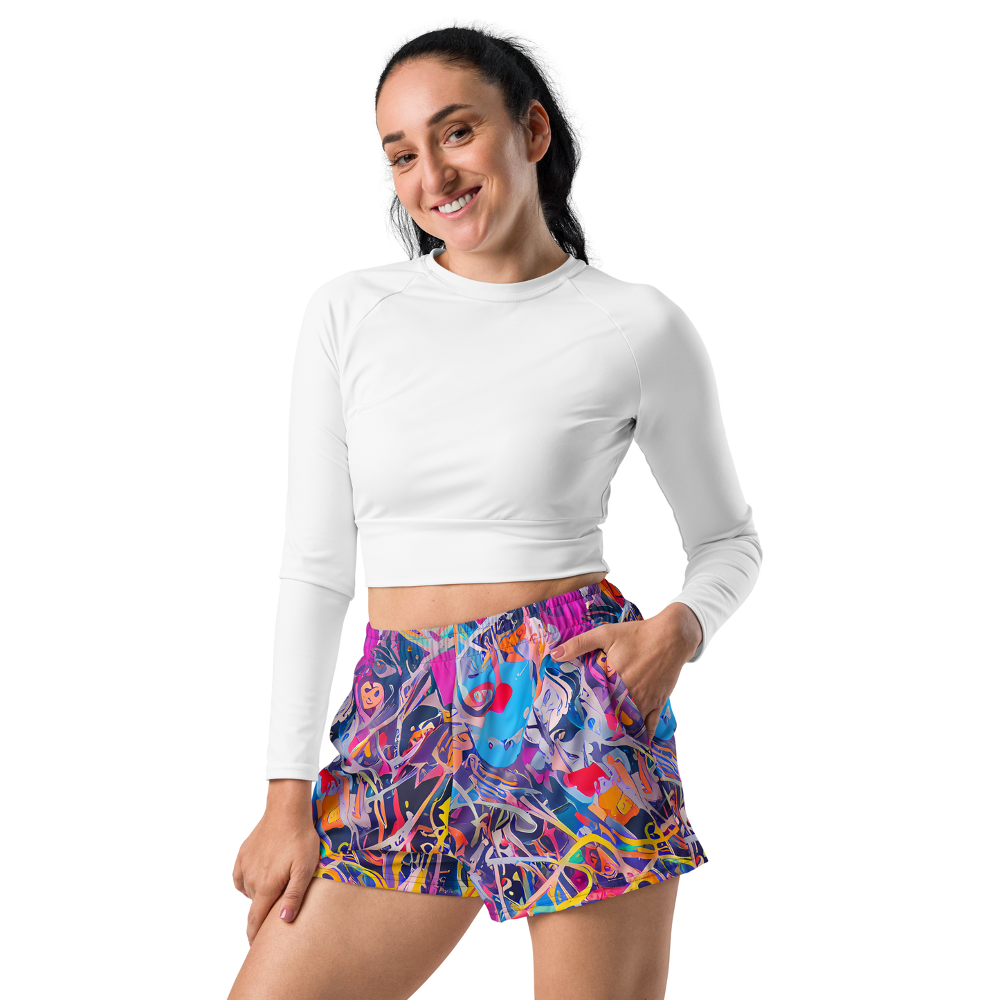 Women’s Athletic Shorts - Vibrant Fusion