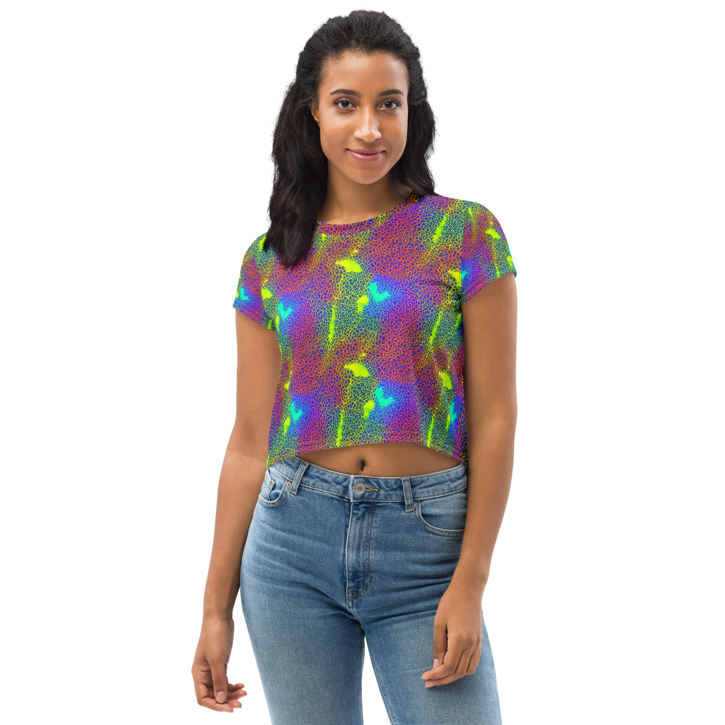 Women's Crop Tee - Prismatic Web