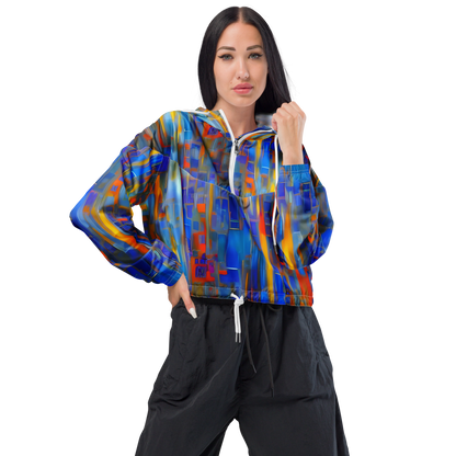 Women's Cropped Windbreaker - Neoplastique Flow