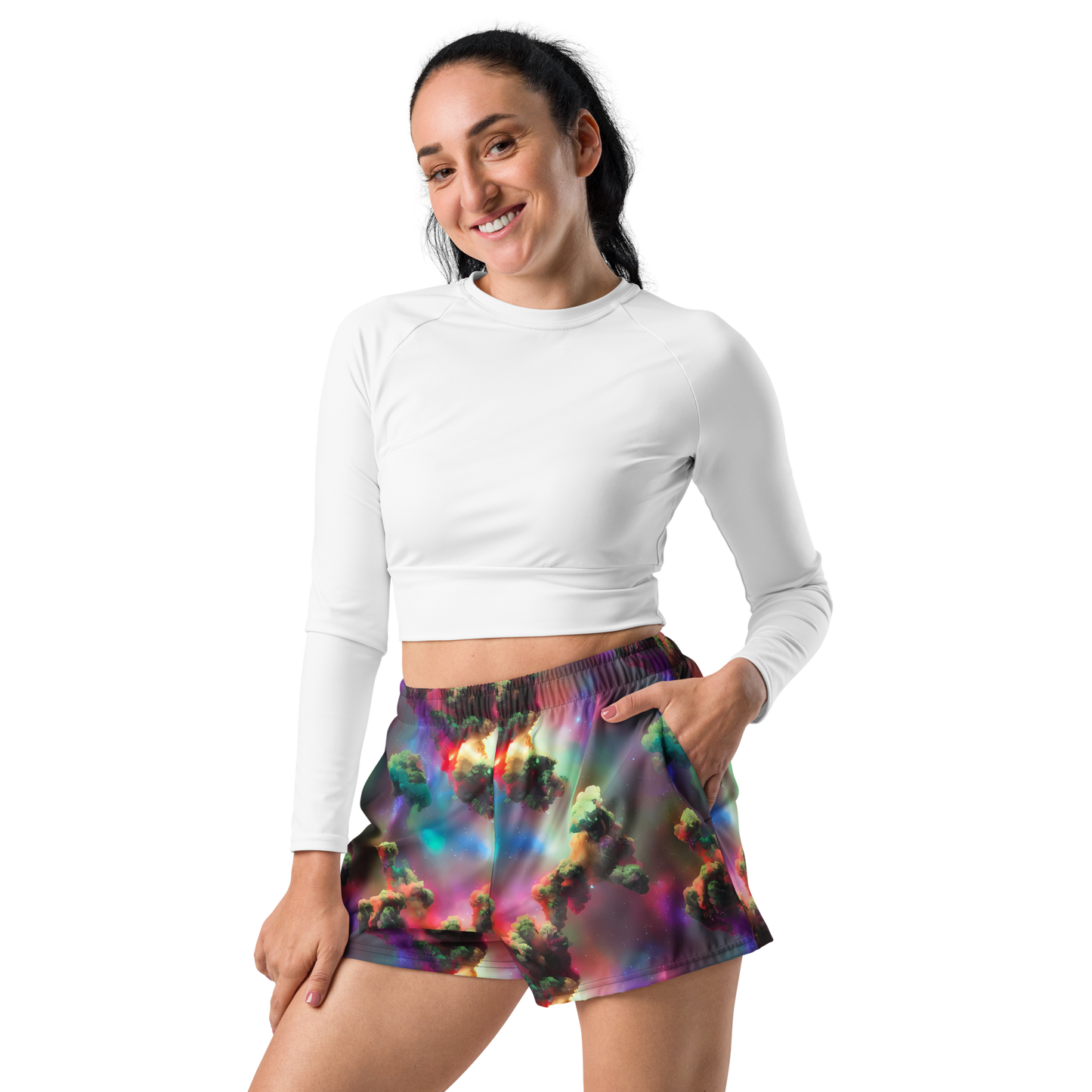 Women’s Athletic Shorts - Nebula Dreams