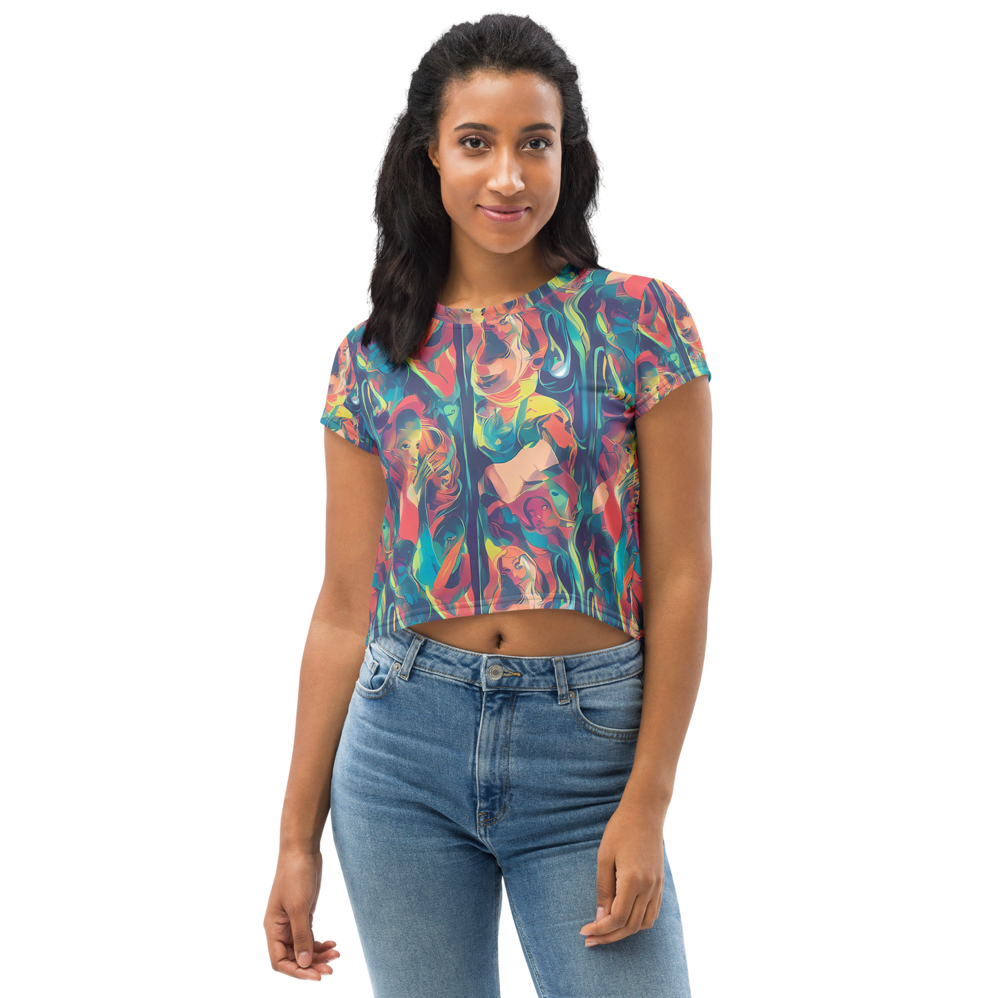 Women's Crop Tee - Neon Aurora