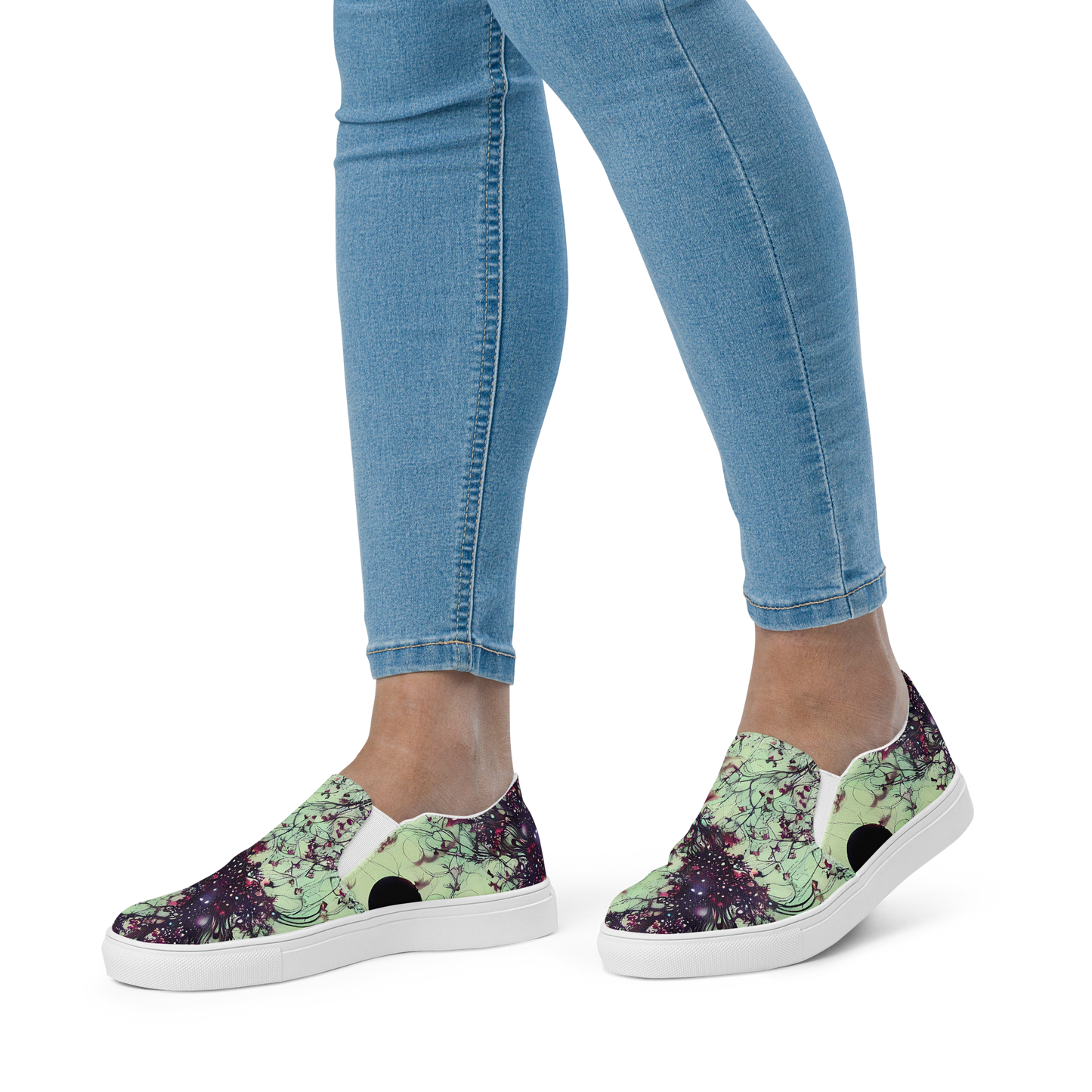 Women's Slip-On Canvas Shoes - Celestial Bloom