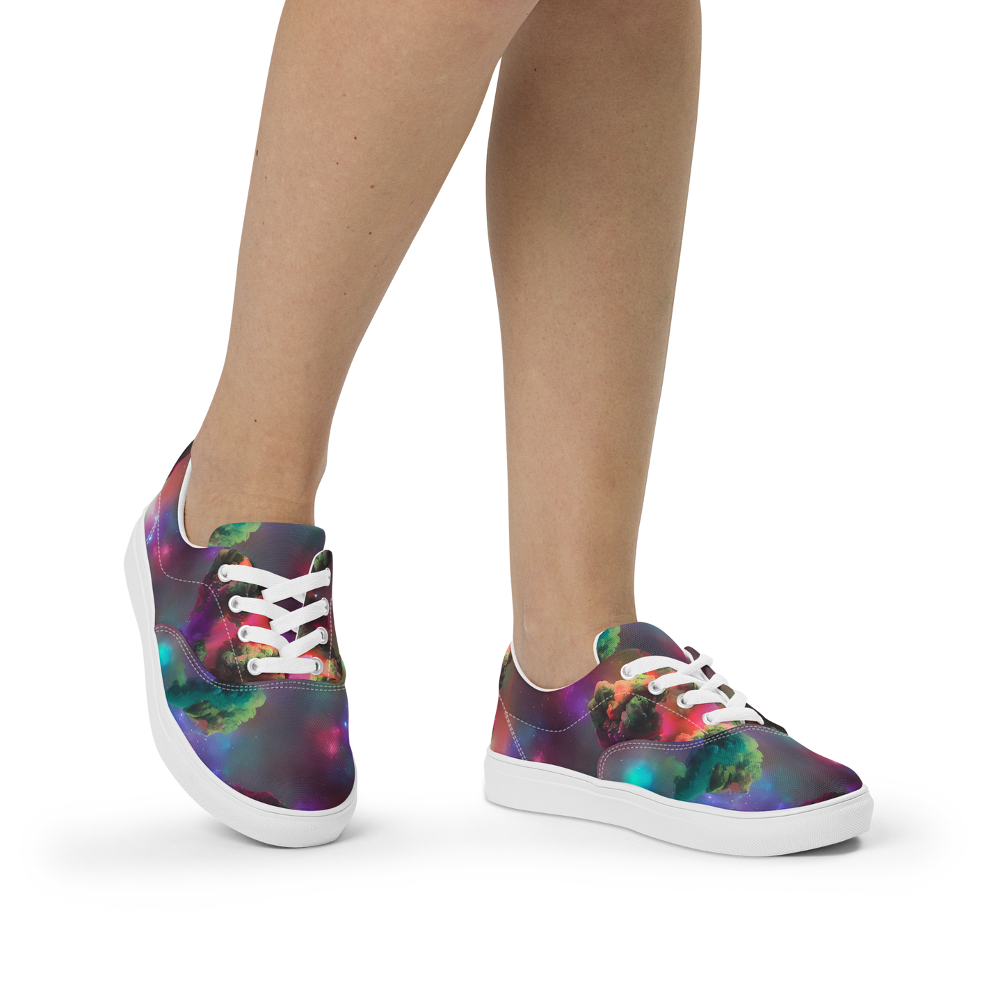 Women's Lace-Up Canvas Shoes - Nebula Dreams