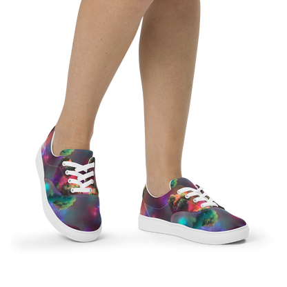 Women's Lace-Up Canvas Shoes - Nebula Dreams