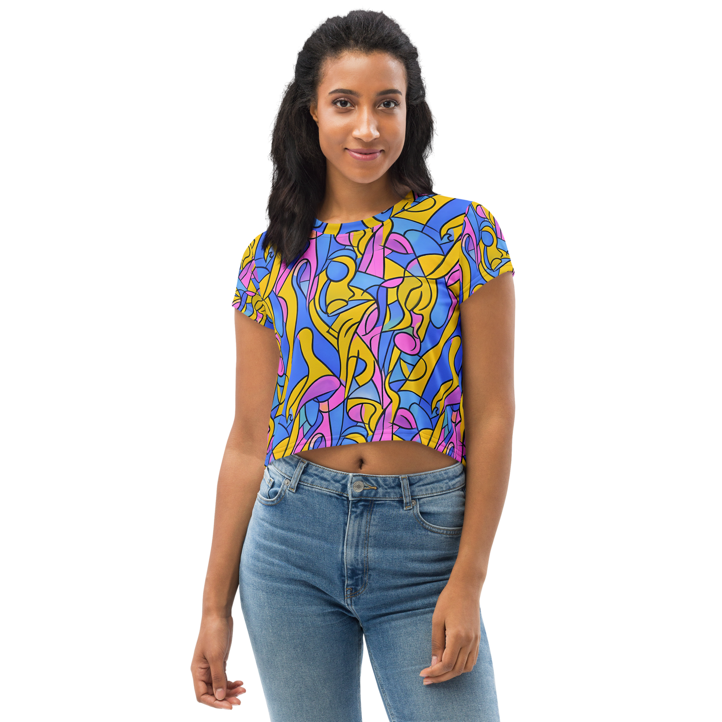 Women's Crop Tee - Cosmic Curves