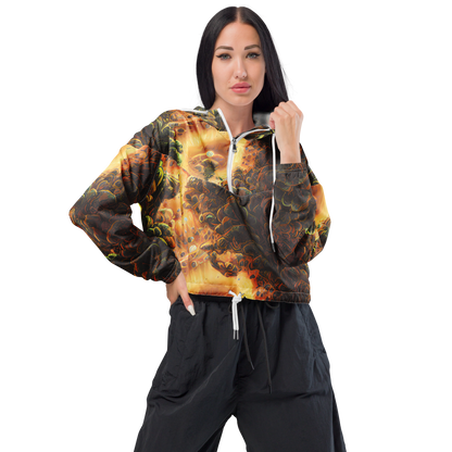 Women's Cropped Windbreaker - Volcanic Cascade