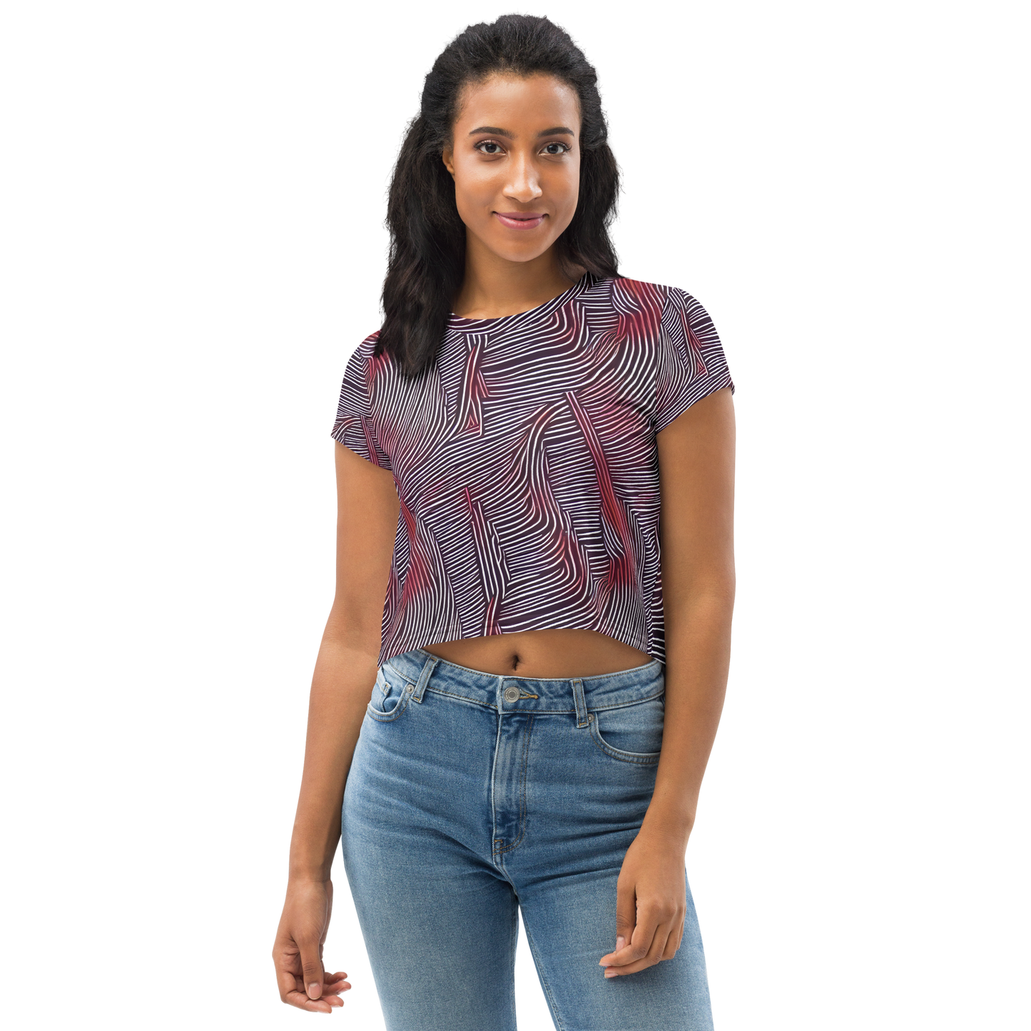 Women's Crop Tee - Nebula Waves