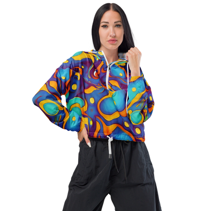 Women's Cropped Windbreaker - Pelton Swirl