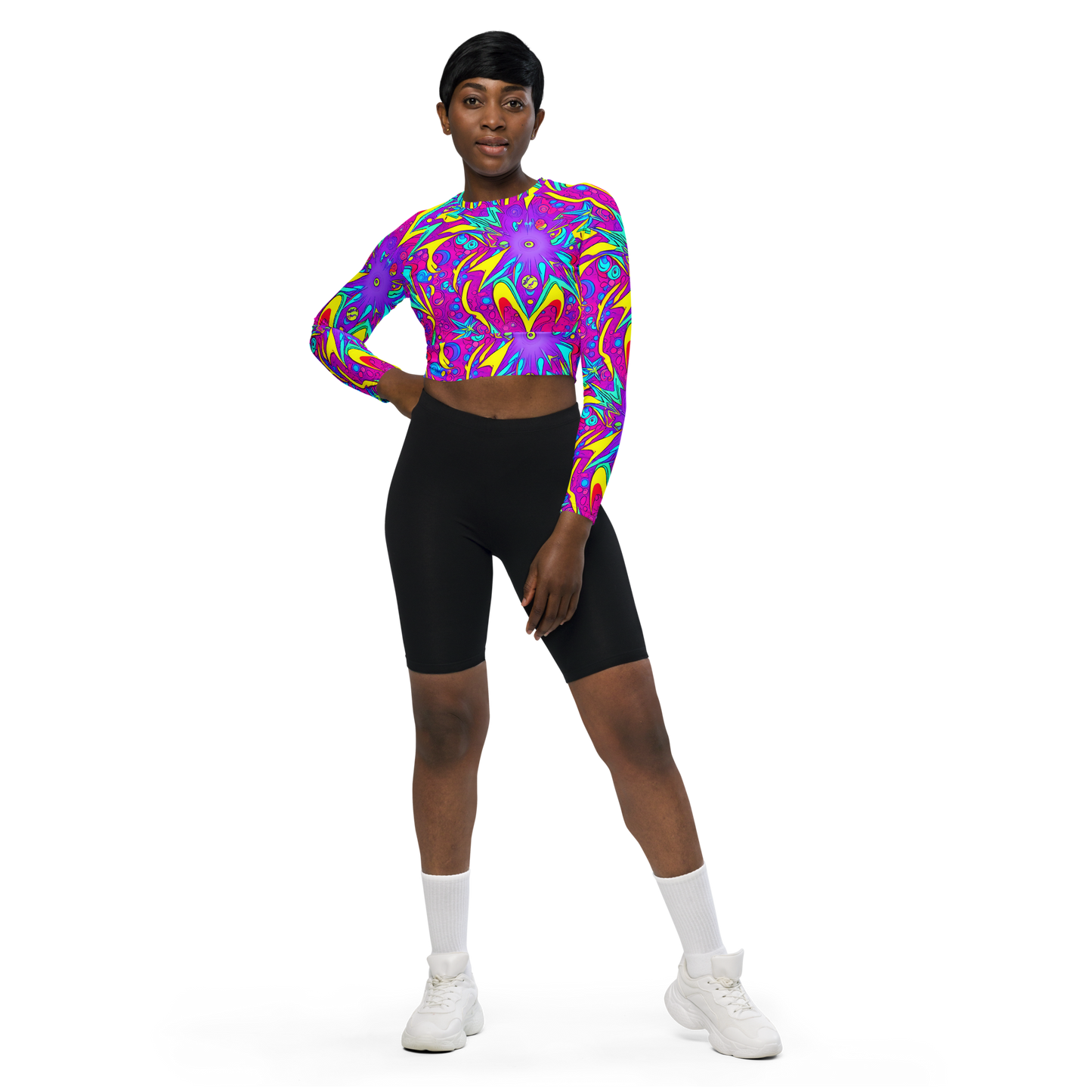 Long Sleeve Crop Top - Nebula Radiance