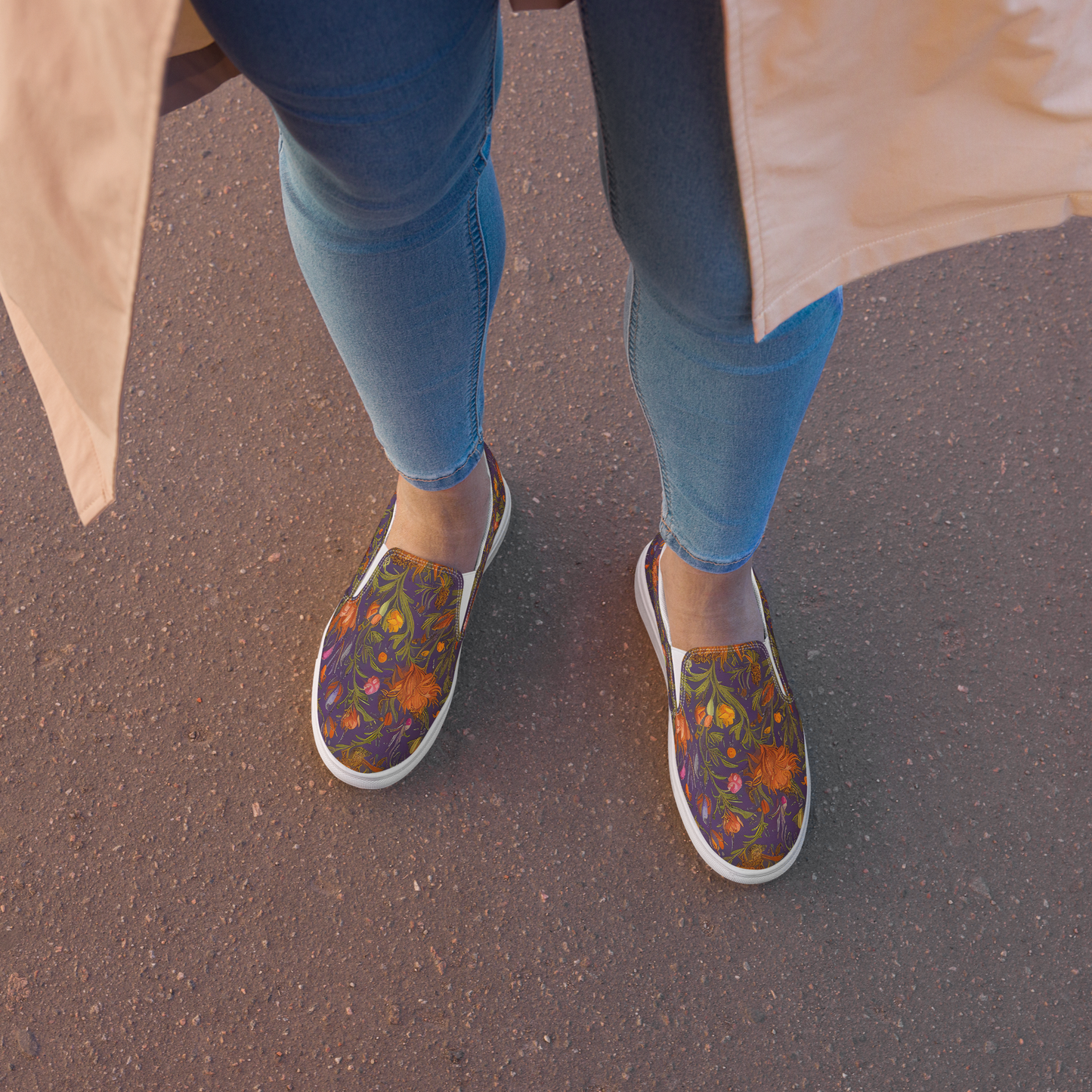 Women's Slip-On Canvas Shoes - Botanical Nebula