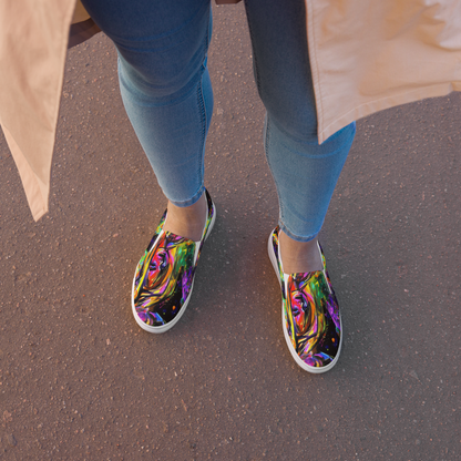 Women's Slip-On Canvas Shoes - Galactic Flamenco