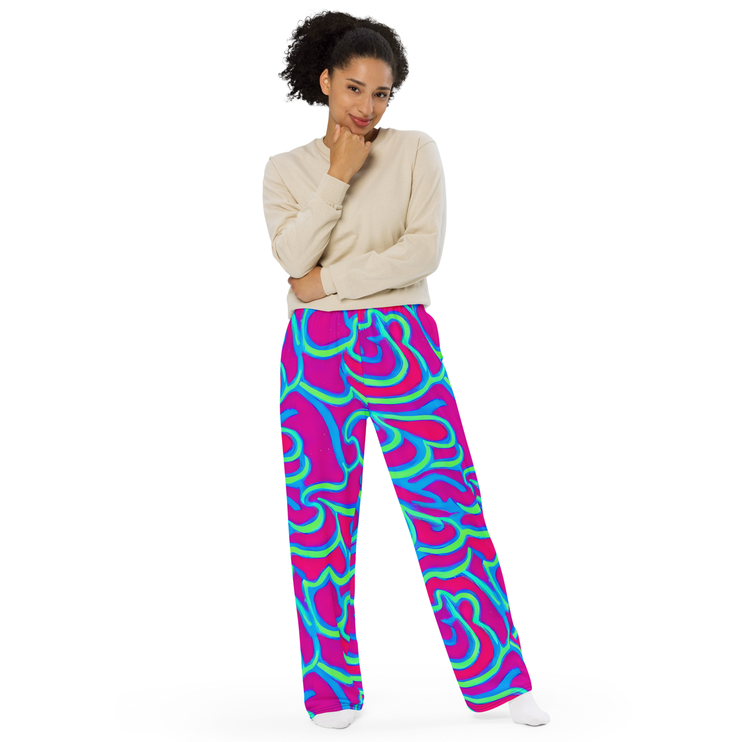 Wide-Leg Pants - Aquatic Ember