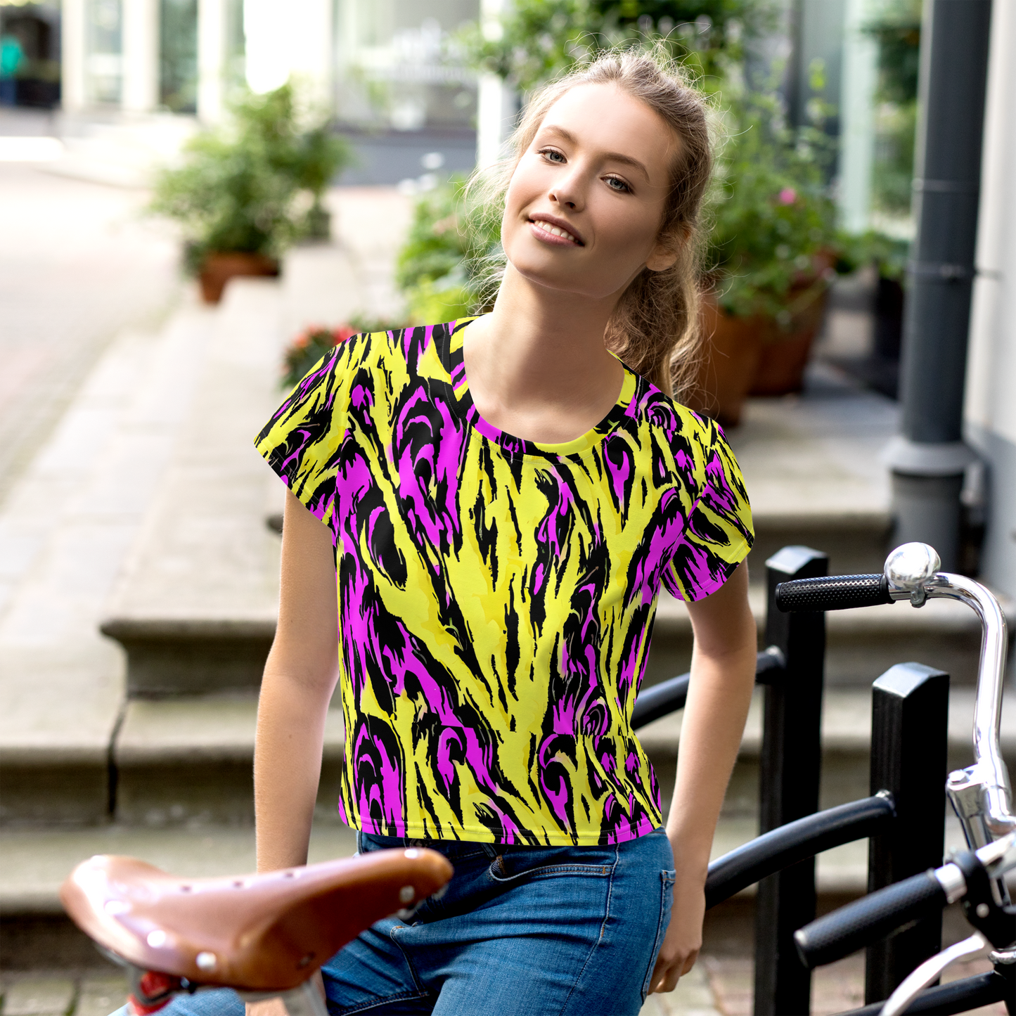 Women's Crop Tee - Neon Savanna