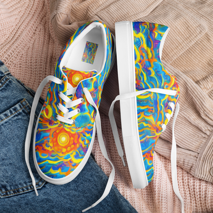 Women's Lace-Up Canvas Shoes - Chroma Ripple