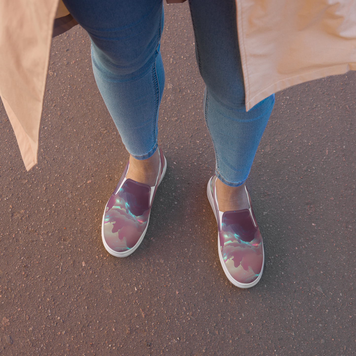 Women's Slip-On Canvas Shoes - Astral Illusions