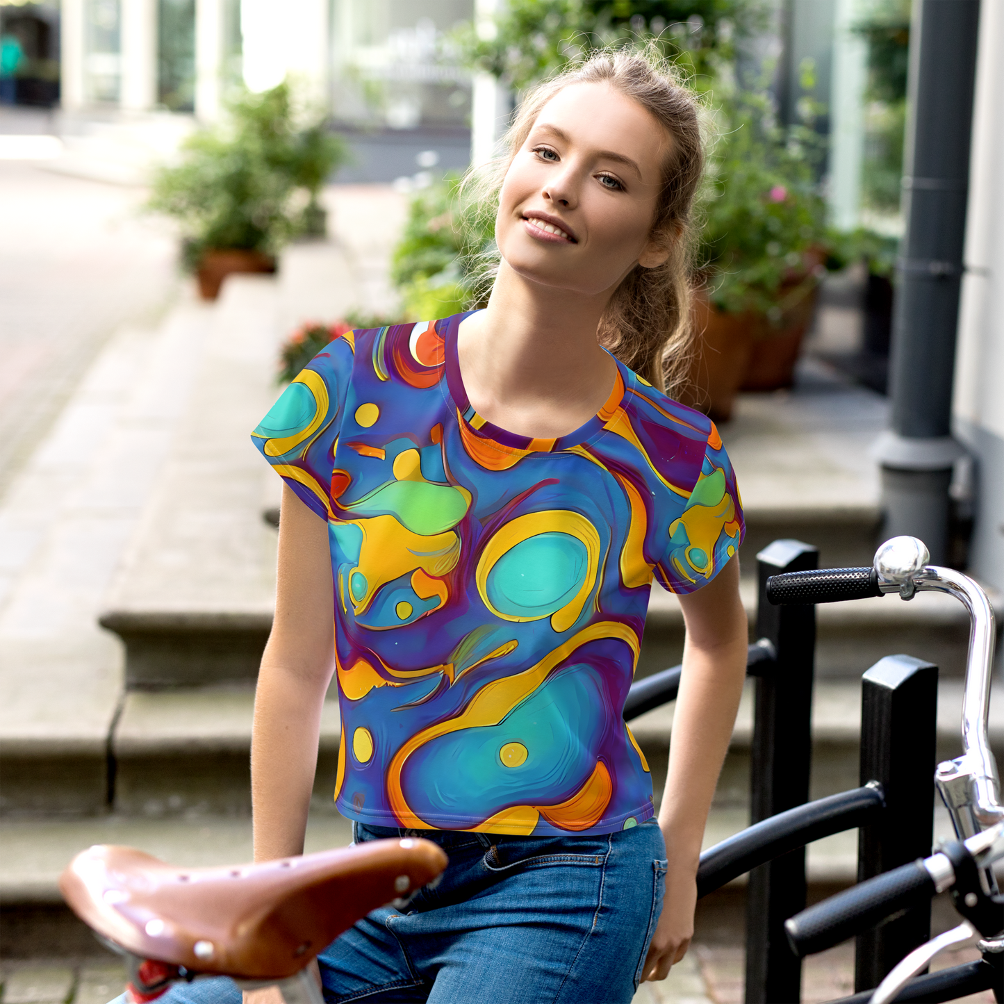 Women's Crop Tee - Pelton Swirl