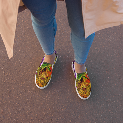 Women's Slip-On Canvas Shoes - Neon Glyphworks