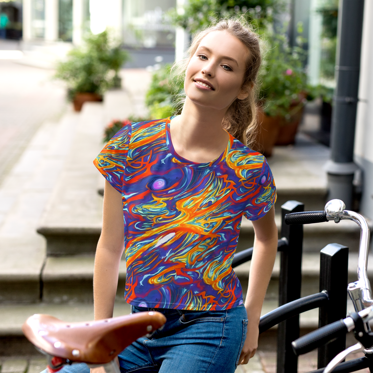 Women's Crop Tee - Galactic Ember