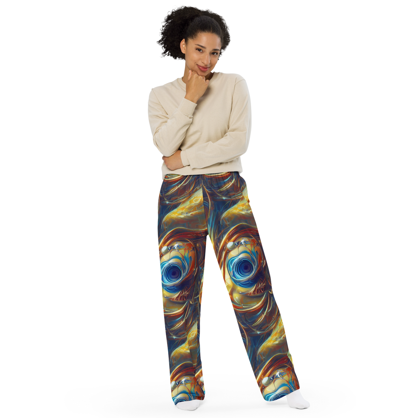 Wide-Leg Pants - Celestial Vortex