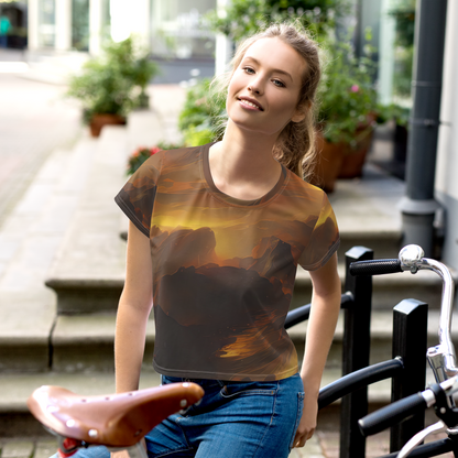 Women's Crop Tee - Sunset Shores