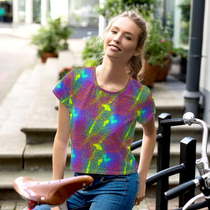 Women's Crop Tee - Prismatic Web