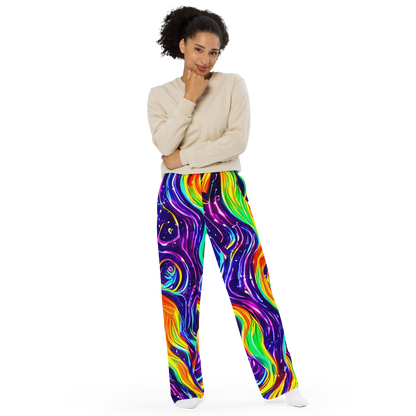 Wide-Leg Pants - Galactic Flames