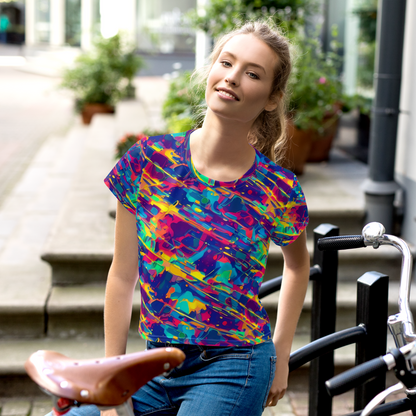 Women's Crop Tee - Spectrum Streaks