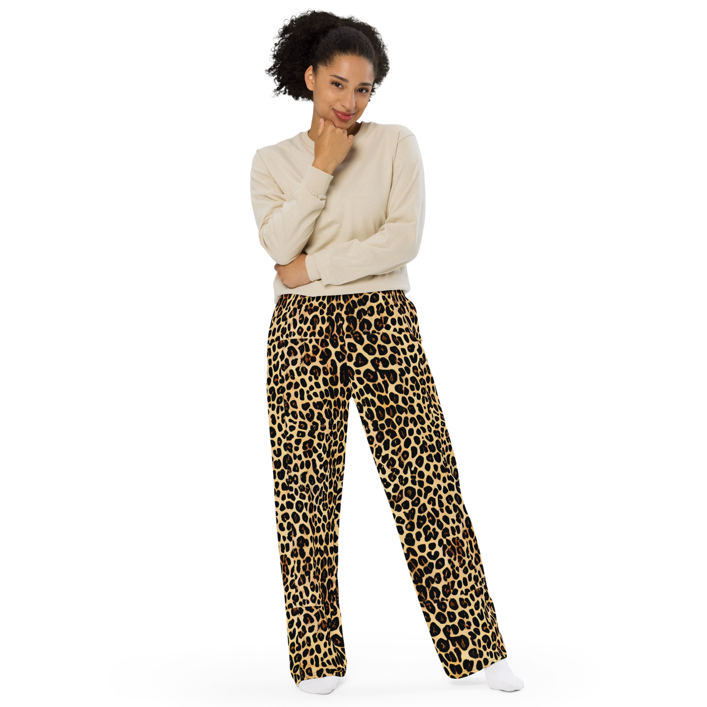 Wide-Leg Pants - Cheetah Mosaic