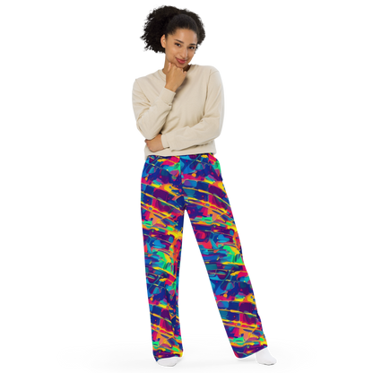 Wide-Leg Pants - Spectrum Streaks